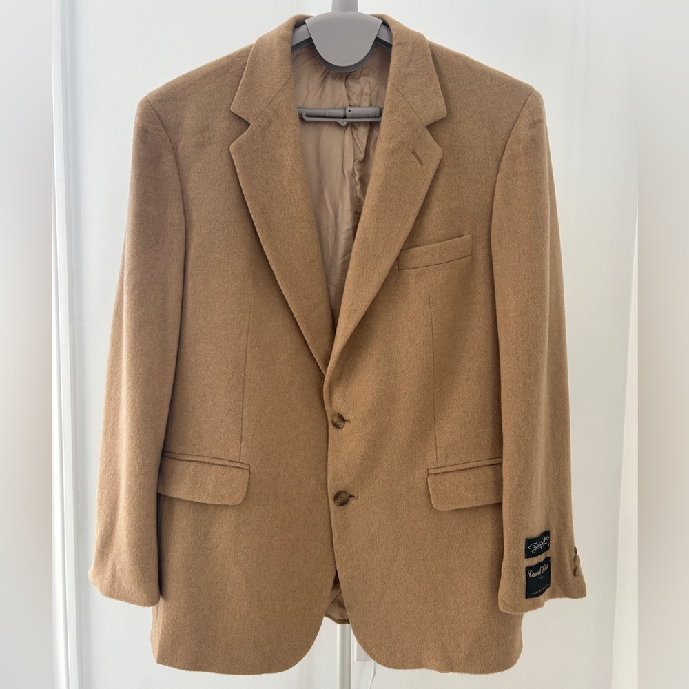 Vintage Egon von Fürstenberg Camel Hair Wool Blend Coat 44L NWT